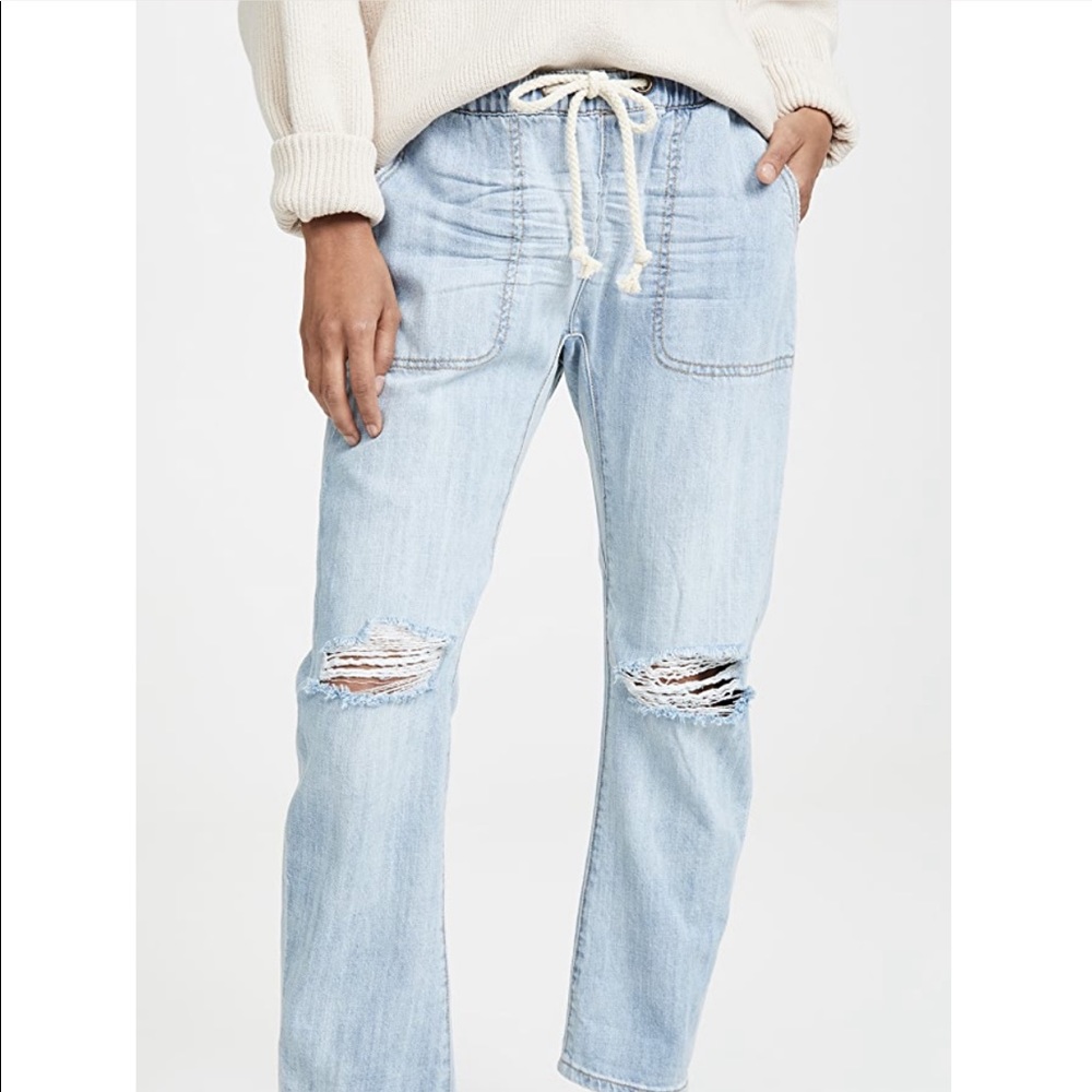 ONE TEASPOON Drawstring Boyfriend Jeans - Hunter